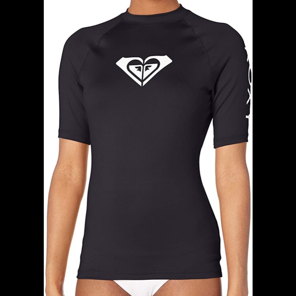 NWOT Roxy black and white Short Sleeve Rash guard